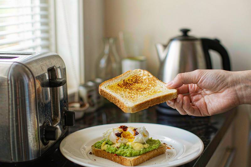 Avocado Toast With Poached Egg and Chili Oil: step 1 - Toast the bread first