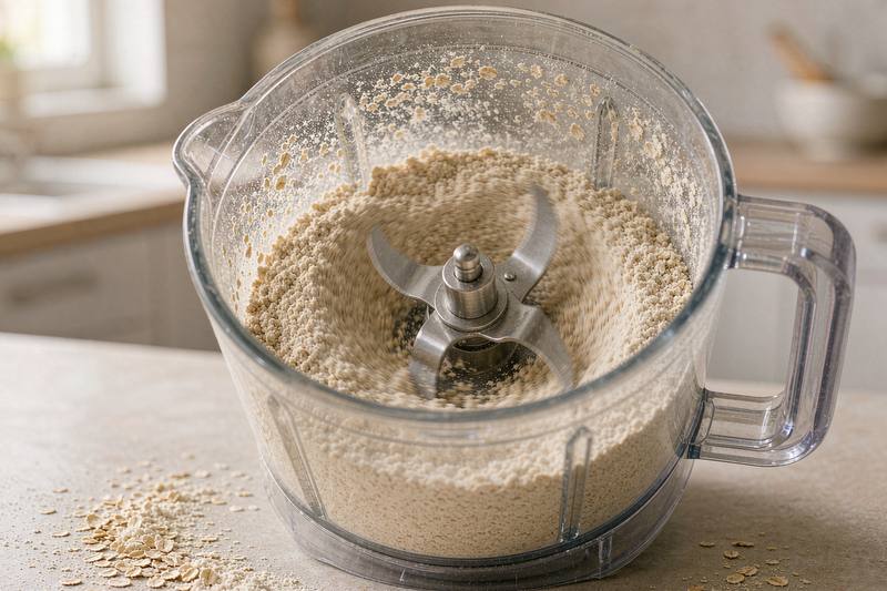 Banana Oat Pancakes With No Refined Flour: step 1 - Blend the oats into flour